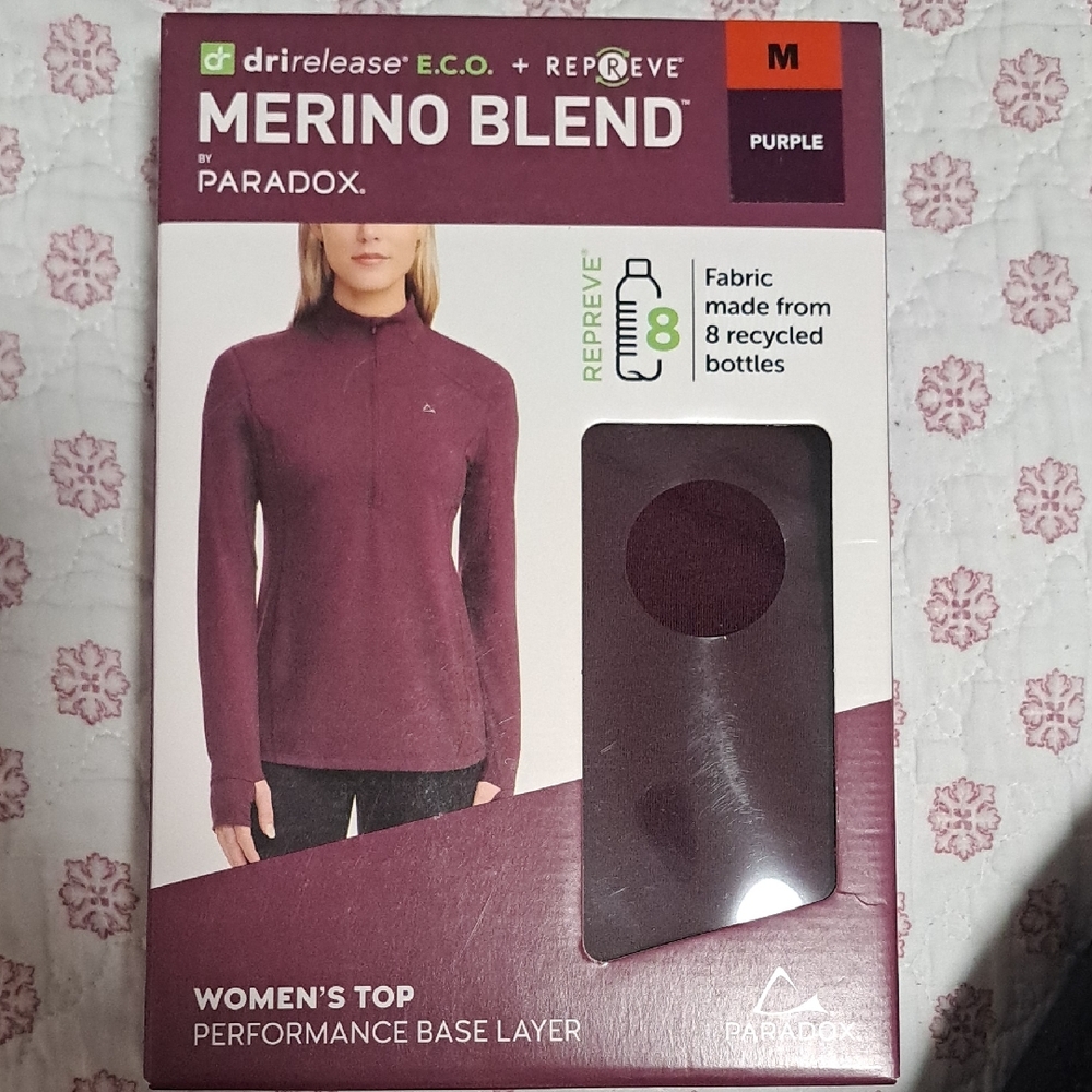 Paradox Merino Blend Women's Top - Deep Purple New Size Medium.